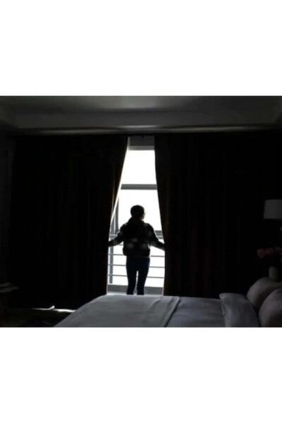 Qora Blackout parda, o'lchamlar tanlovi bilan, quyoshdan himoya qiluvchi, 100% yorug'lik o'tkazmaydigan fon pardasi - BASIC CREATION (1)