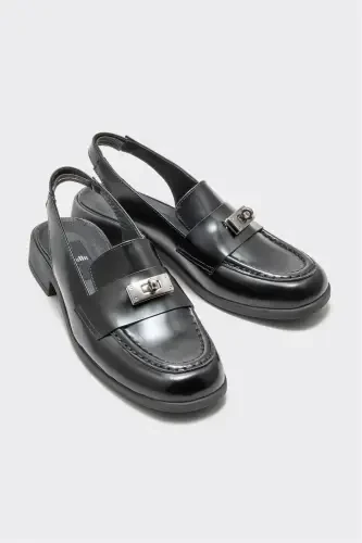 Qora charm ayollar kundalik poyabzali - 1