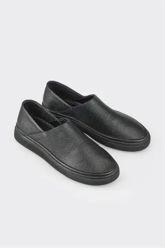 Qora charm ayollar sport poyabzali - Qora - ELLE SHOES (1)