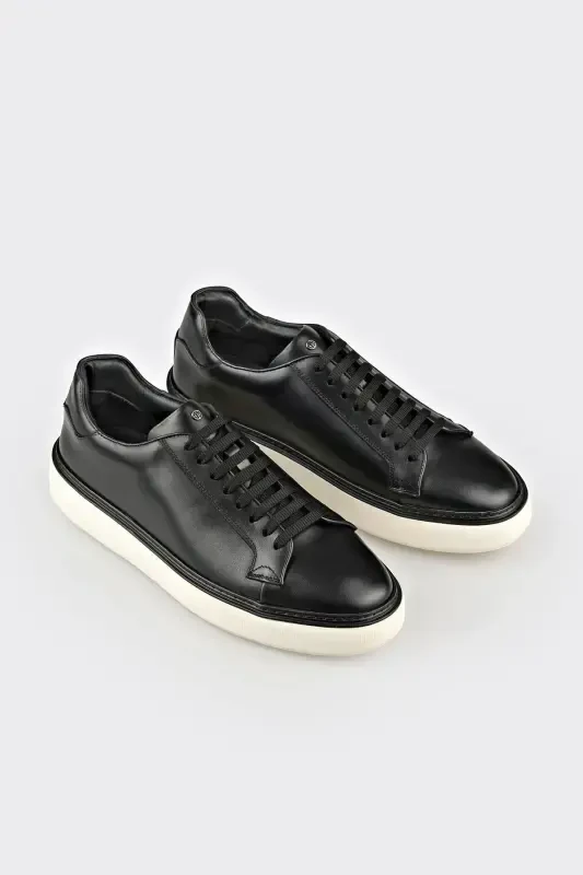 Qora charm erkaklar kundalik poyabzali - 2