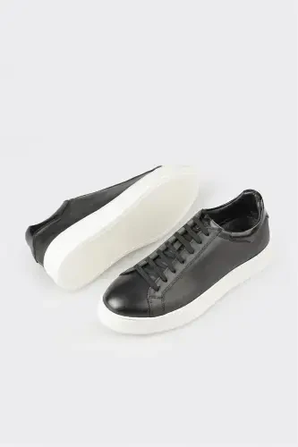 Qora charm erkaklar kundalik poyafzali - 3