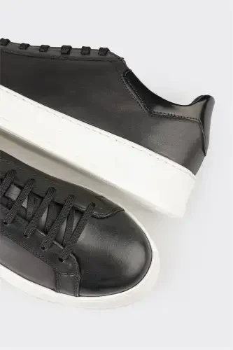 Qora charm erkaklar kundalik poyafzali - 5