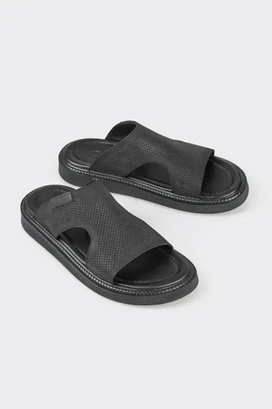 Qora charm erkaklar shippagi - 2