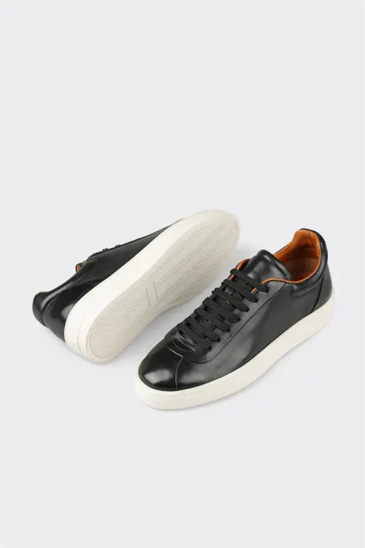Qora charm erkaklar sport poyabzali - 3