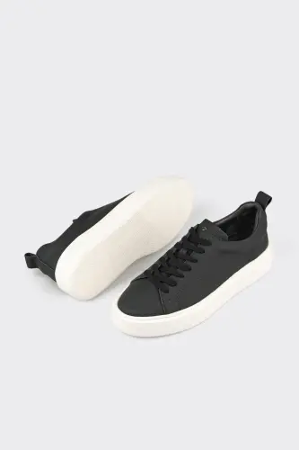 Qora charm erkaklar sport poyabzali - 3
