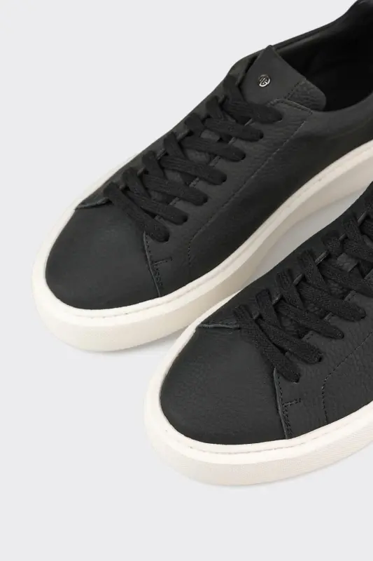 Qora charm erkaklar sport poyabzali - 5