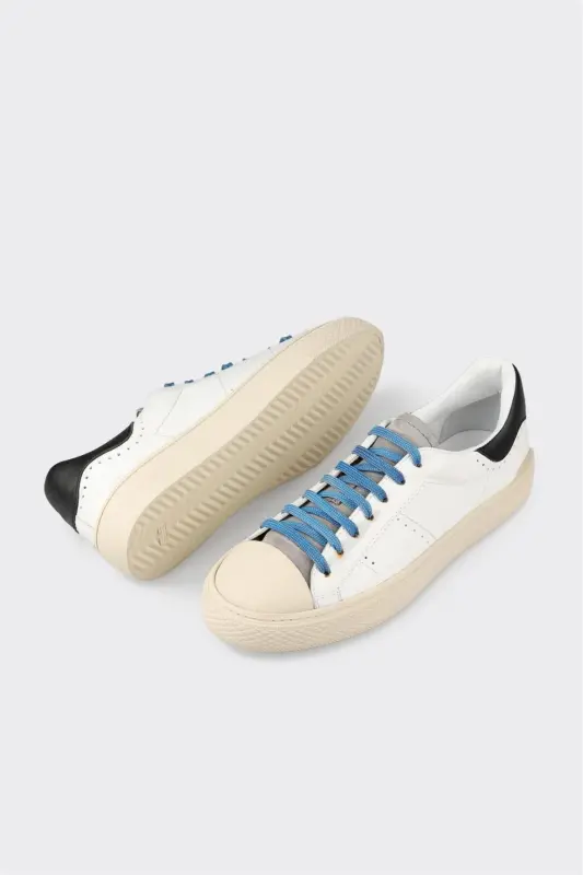 Qora charm erkaklar sport poyabzali - Qora - 3