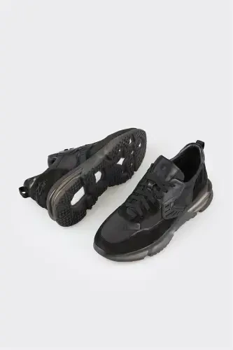 Qora charm erkaklar sport poyafzali - 3