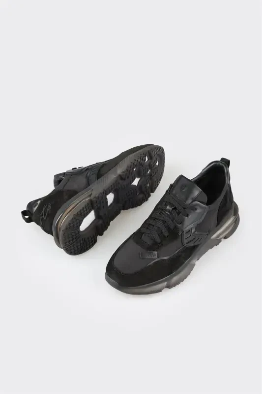 Qora charm erkaklar sport poyafzali - 3