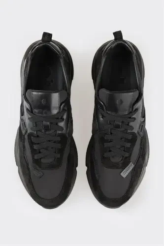 Qora charm erkaklar sport poyafzali - 4