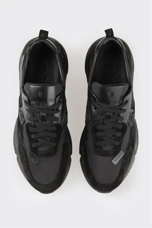 Qora charm erkaklar sport poyafzali - 4