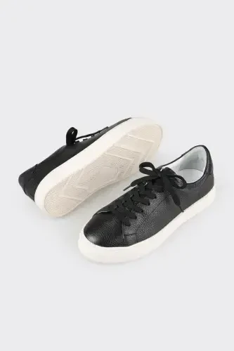 Qora charm erkaklar sport poyafzali - 3