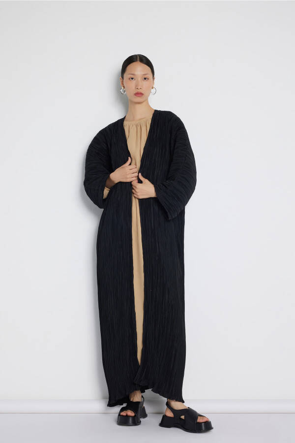 Qora chiziqli Abaya - 1