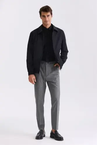 Qora Comfort Fit Bebe Yاقةли Фаслий Пальто - JAKAMEN (1)