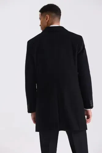 Qora Comfort Fit Mono Yoqa Yon Cho'ntakli Kash Kaban - 4