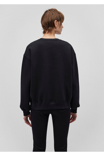 Qora Crew Neck Basic Ko'ylak 1610198-900 - 4