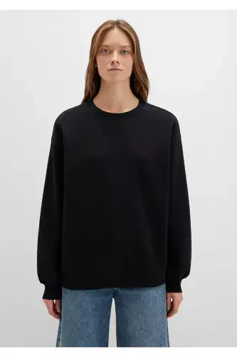 Qora Crew Neck Basic Ko'ylak 1610198-900 - 4