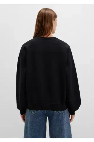Qora Crew Neck Basic Ko'ylak 1610198-900 - 5
