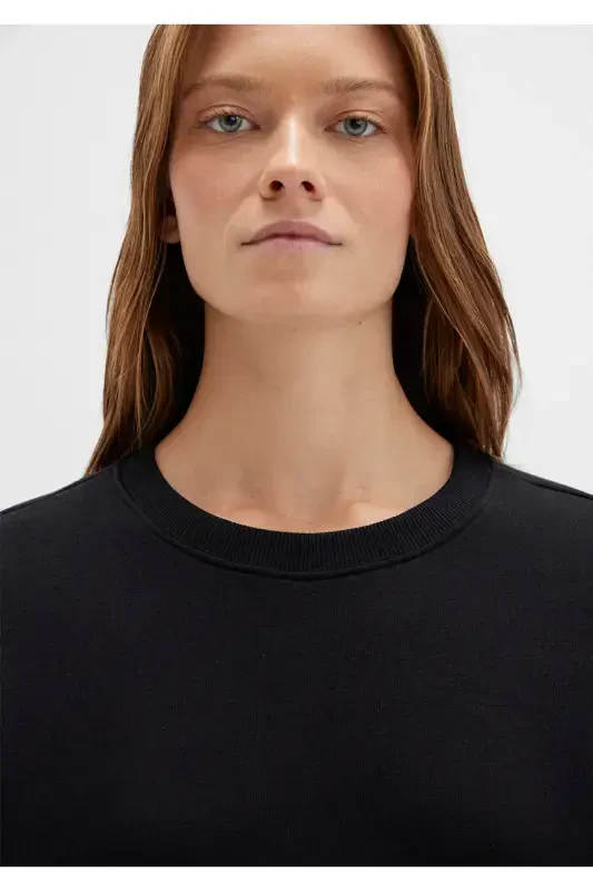 Qora Crew Neck Basic Ko'ylak 1610198-900 - 6