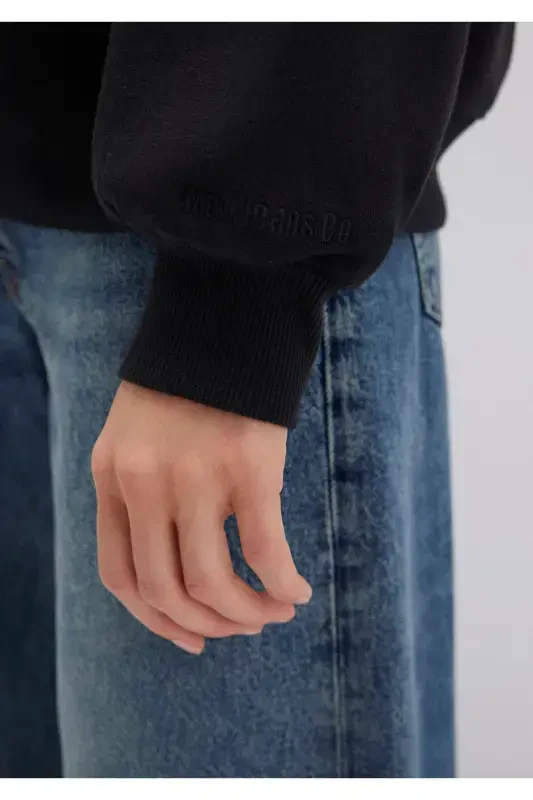 Qora Crew Neck Basic Ko'ylak 1610198-900 - 7