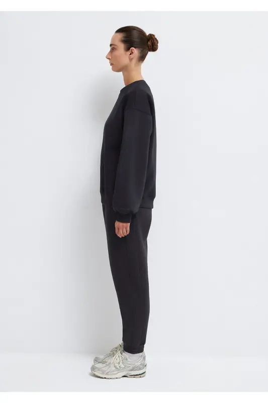 Qora Crew Neck Basic Ko'ylak 1610198-900 - 5