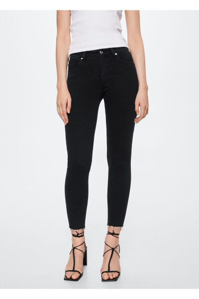 Qora denim ayollar shimlari - MANGO WOMAN (1)