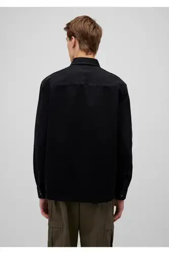 Qora Denim Ko'ylak Regular Fit / Oddiy Kesim 0211 - 3