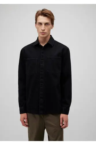 Qora Denim Ko'ylak Regular Fit / Oddiy Kesim 0211 - MAVI (1)