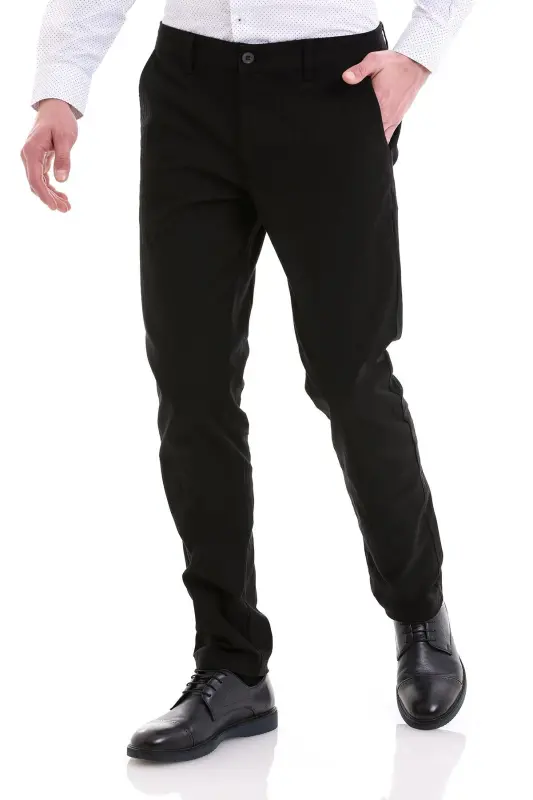 Qora dinamik fit naqshli paxta yon cho'ntakli kanvas - 3