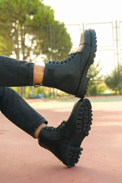 Qora Erkaklar Fermuarli Botlari - RICCON (1)