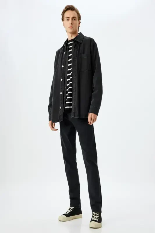 Qora erkaklar jinsi 5WAM40136ID-QORA - KOTON