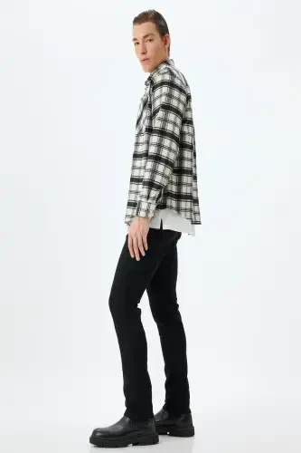 Qora erkaklar jinsi shim 5WAM40137ND-SİYAH1 - KOTON (1)