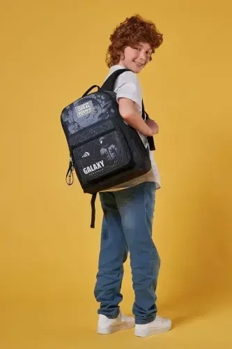 Qora Galaxy naqshli 3 tadan iborat maktab va elkama sumkasi to'plami - qora galaktika - CORAL HIGH (1)