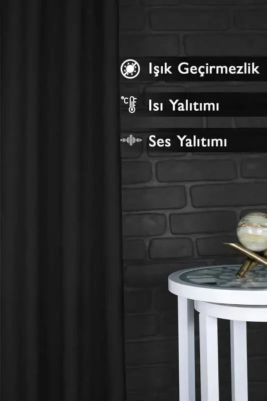 Qora Issiqlik %100 Yorug'lik o'tkazmaydigan Blackout Karartma Pardasi (E X B) - 2