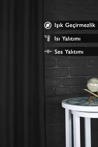 Qora Issiqlik %100 Yorug'lik o'tkazmaydigan Blackout Karartma Pardasi (E X B) - Modazone (1)