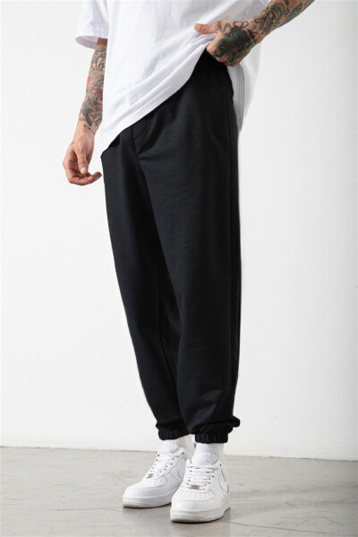 Qora Jogger Shimlari - Oyoqda Chop etish Tafsilotlari - DUBU BUTİK (1)