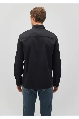 Qora Ko'ylak Slim Fit / Tor Kesim 0211091-900 - 4