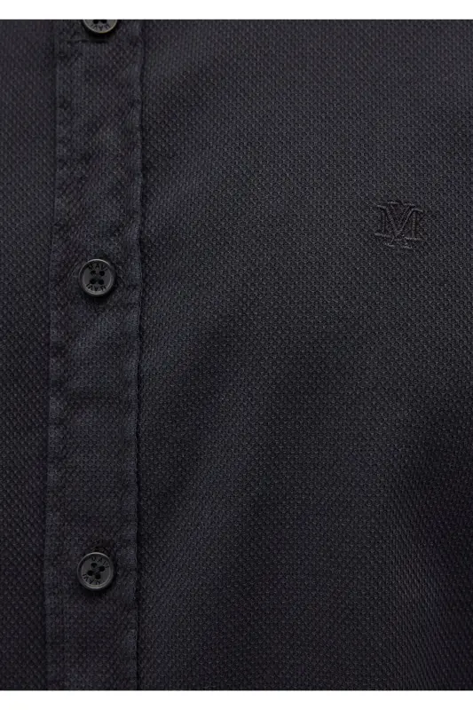 Qora Ko'ylak Slim Fit / Tor Kesim 0211091-900 - 6