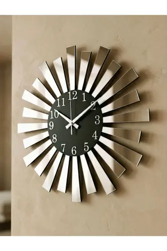 Qora Kumush Ko'zg'uli Plexiglass Pianino Model Raqamli Uy Sovg'a Devor Soati - 1