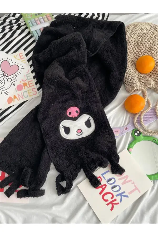 Qora Kuromi Plush Sharfi - 1