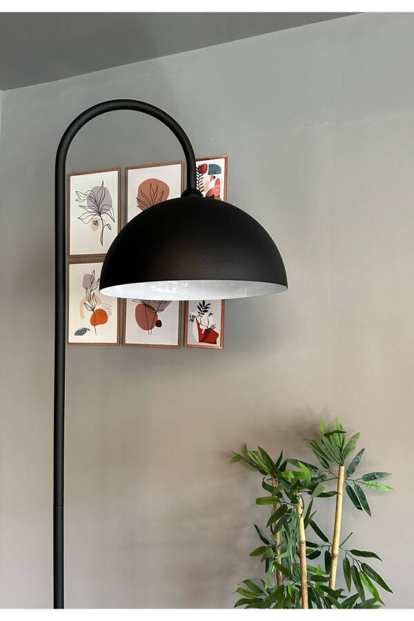 Qora Lampa Zamonaviy Dekorativ Metall O'tirish Xonasi Ish Xonasi Pol Chiroqi - 30