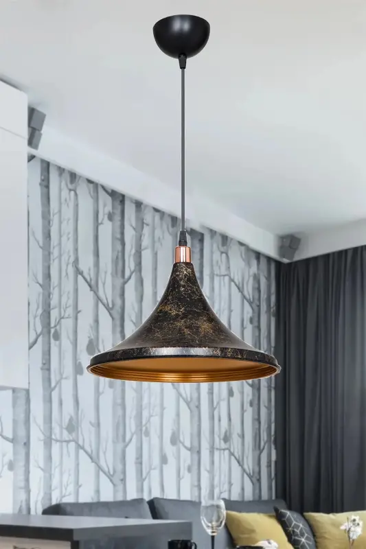 Qora marmar naqshli osma qandil yotoq xonasi mehmonxona oshxona yo'lak chiroq-qora - AG LIGHTDESIGN