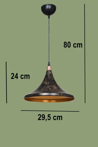 Qora marmar naqshli osma qandil yotoq xonasi mehmonxona oshxona yo'lak chiroq-qora - AG LIGHTDESIGN (1)