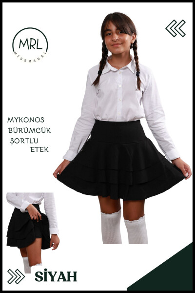 Qora Mykonos Shortli Yubka Hovuz-dengiz Spor Va Kundalik Ishlatish Uchun Skirt With Shorts 4101 - MISSMARAL