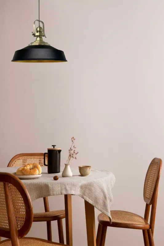 Qora olijanob bitta qandil eskirgan sarlavha retro osma chiroq maktab sartaroshxona salon qandillari-qora - 3