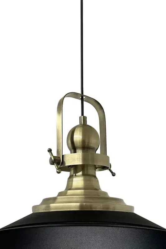 Qora olijanob bitta qandil eskirgan sarlavha retro osma chiroq maktab sartaroshxona salon qandillari-qora - 4