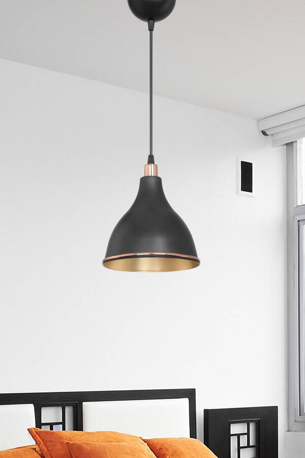 Qora Osiladigan Chandelier Yotoq xonasi Mehmonxona Oshxona Koridor Chiroq Ichki Oltin - 1