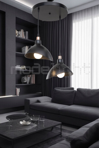 Qora Osilib Turgan Chandelier Yotoq Xonasi Mehmonxona Oshxona Koridor Chiroq - AG LIGHTDESIGN