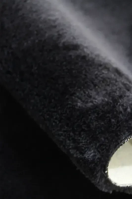 Qora Oval Post Plush Yumshoq Yuviladigan Sirpanmaydigan Nuqta Taglik Antibakterial Salon Koridor Bolalar Gilami-Qora - 2