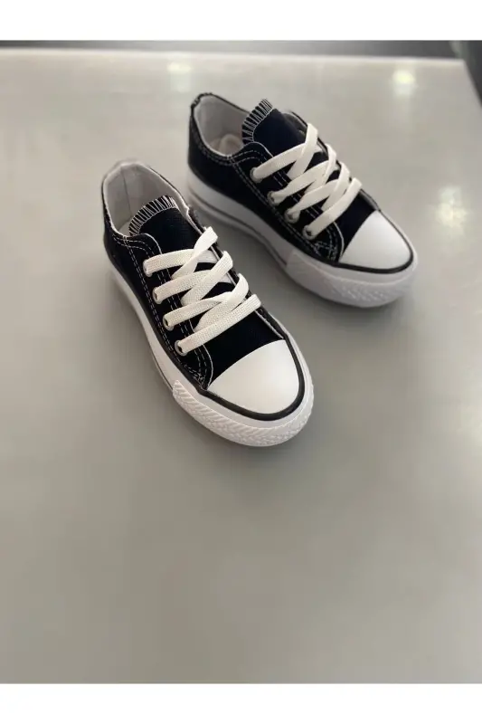 Qora qisqa zig'ir kunlik ortopedik bolalar sport poyabzali Sneaker - 2